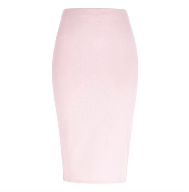 River Island Light pink high waisted pencil skirt $34