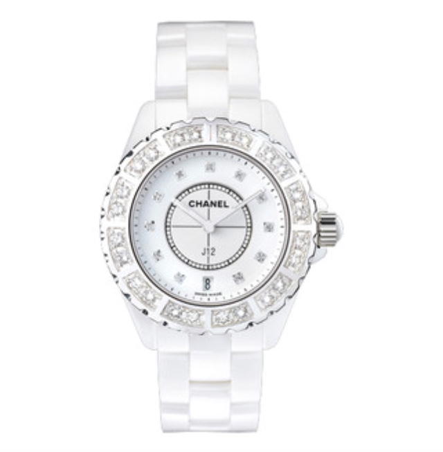 Chanel J12 Diamond Bezel White Ceramic Unisex Watch $11,389