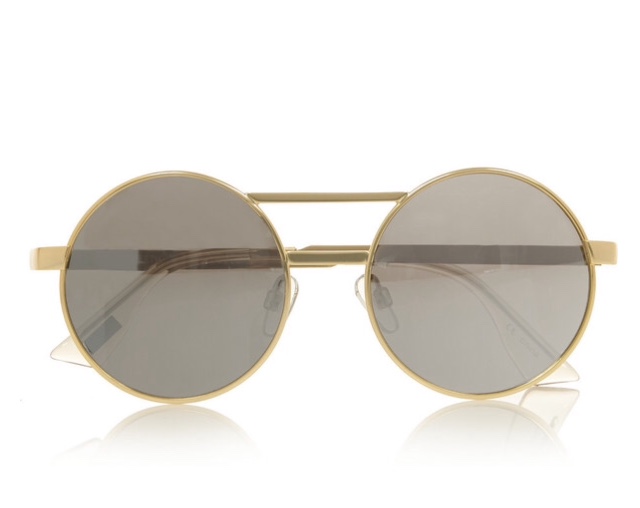 Le Specs Vertigo gold-tone round-frame mirrored sunglasses $70