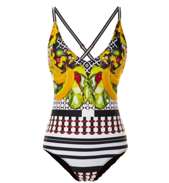 Clover Canyon Banana Scarf Cross Back Bathing Suit $240