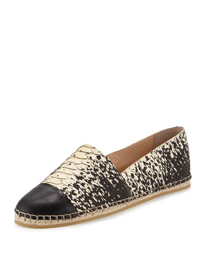 Loeffler Randall Mara Snake Embossed Leather Espadrille $225